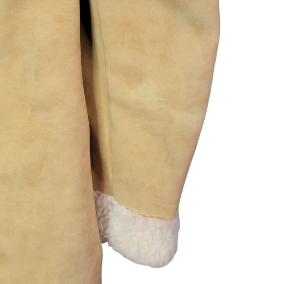 Suede Sherpa Lined Vintage 70's Heavy Winter Cold Weather Button Down Coat 40 - Picture 14 of 16